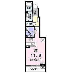グレイスRyu ワンルームの間取図画像