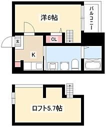 アペラシオン 1Kの間取図画像