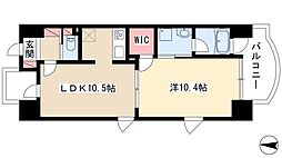 さくらHills名駅NORTH 1LDKの間取図画像