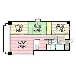 悠和苑 3LDKの間取図画像