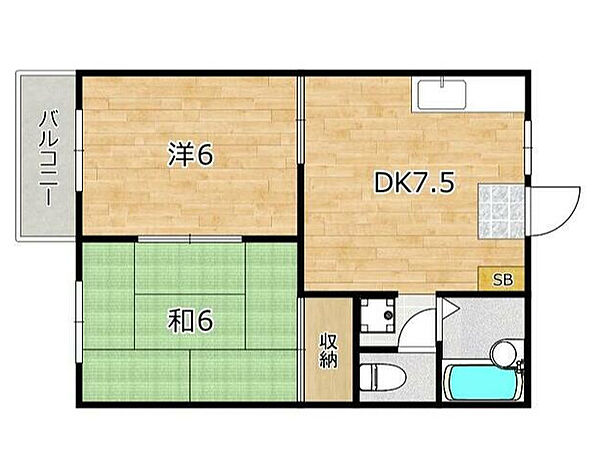 ハイツラントレ池上 202｜京都府京都市伏見区淀池上町(賃貸アパート2DK・2階・38.00㎡)の写真 その2