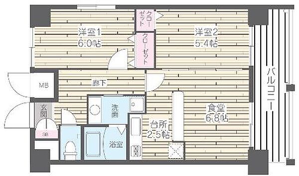 HF四条河原町レジデンス 1207｜京都府京都市下京区中之町(賃貸マンション2LDK・12階・49.80㎡)の写真 その2