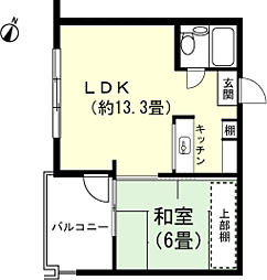 ヴィラ芙蓉台F 1LDKの間取図画像