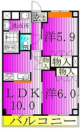 HIMMEL　BLA〜ヒンメル　ブロー〜 3階2LDKの間取り