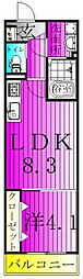 シティハウス豊四季 1階1LDKの間取り