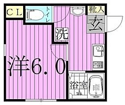 ホープアイランド 1階1Kの間取り