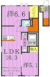 le bois 〜ルボワ〜 2階2LDKの間取り