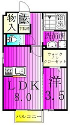 メゾン・サワ 1階1LDKの間取り
