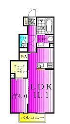 サニークレスト 1LDKの間取図画像