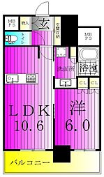 ライオンズタワー柏 1LDKの間取図画像