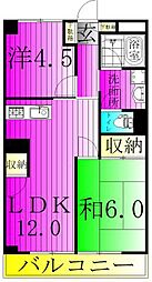 山口マンション 2LDKの間取図画像