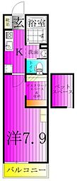 フラットおおたかの森 1Kの間取図画像