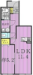 エールメゾン 1LDKの間取図画像