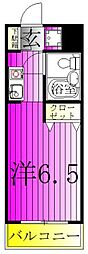 クレセントコート柏 ワンルームの間取図画像