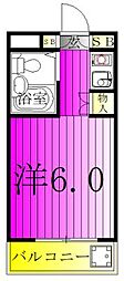 ジュネパレス柏第28 ワンルームの間取図画像