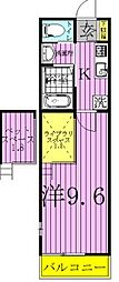 フラットおおたかの森WEST 1Kの間取図画像