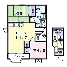 カーザ・ジラソーレ 2DKの間取図画像