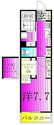 ウィンドテラス柏 1Kの間取図画像