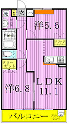 ティープラント3 2LDKの間取図画像