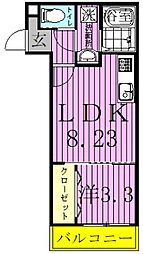 AJ南柏South1 1LDKの間取図画像