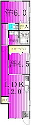 Like高野山B棟 2LDKの間取図画像