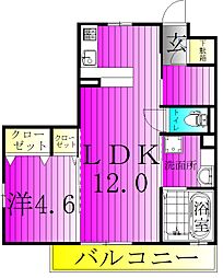 プワールおおたかの森2 1LDKの間取図画像
