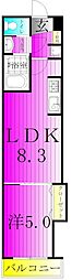 アルカンシエル柏 1LDKの間取図画像