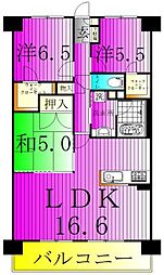 クレストフォルム柏サウスウイング 3LDKの間取図画像