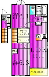 シーズン・ニコ 2LDKの間取図画像