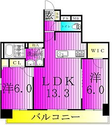 ラグゼナ流山おおたかの森 2LDKの間取図画像