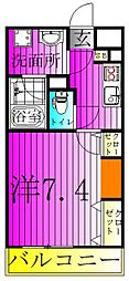 LEVICIA BLDG.III 1Kの間取図画像