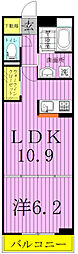 メゾンビオラティ 1LDKの間取図画像