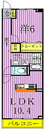 ゾーネンブルーメ・ノイン 1LDKの間取図画像