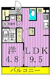 アートレジデンスイン柏の葉 1LDKの間取図画像