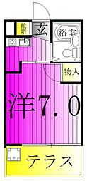 ペガサスマンション 1Kの間取図画像