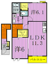 ラ・カーサ・ボニータ 2LDKの間取図画像
