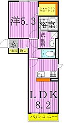 LUCIRおおたかの森 1LDKの間取図画像