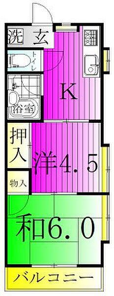 シャンハイツカジクラ 201｜千葉県柏市篠籠田(賃貸アパート2K・2階・33.00㎡)の写真 その2