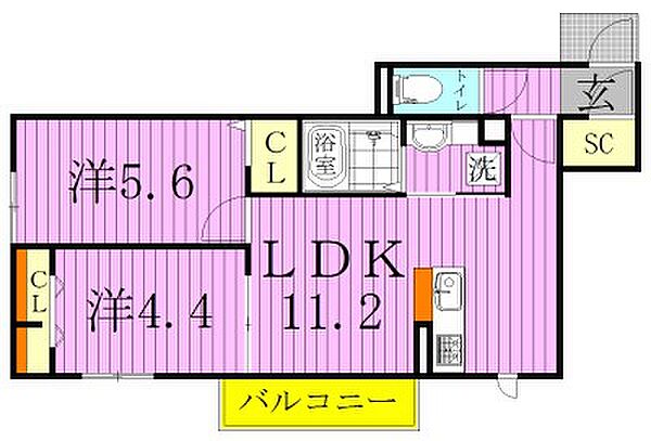 VILLETTA 203｜千葉県柏市大室１丁目(賃貸アパート2LDK・2階・49.32㎡)の写真 その2