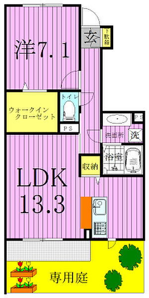 エクセレントヒルII 102｜千葉県柏市豊四季(賃貸アパート1LDK・1階・50.99㎡)の写真 その2