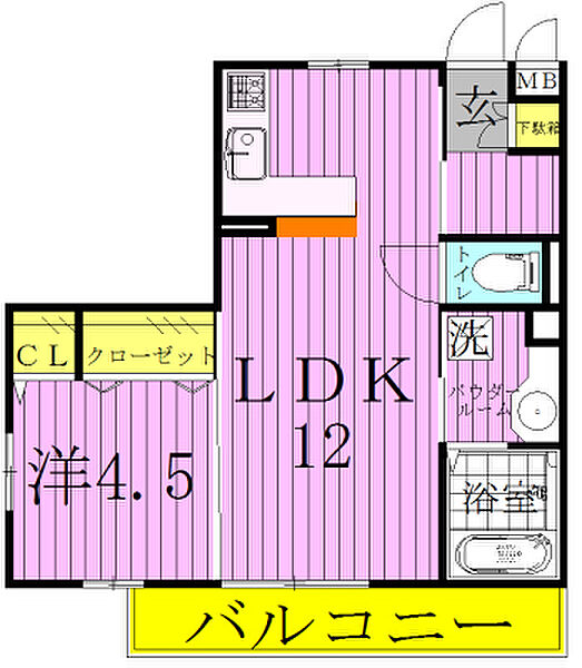 グランドゥールIII 101｜千葉県流山市前平井(賃貸アパート1LDK・1階・43.71㎡)の写真 その2