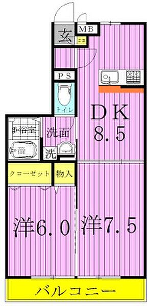 プレミエ・ステラ 106｜千葉県柏市小青田２丁目(賃貸アパート2DK・1階・48.77㎡)の写真 その2