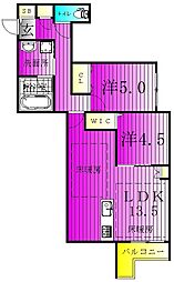 プレミアメゾン 2LDKの間取図画像
