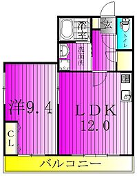 リファレンス愛宕 4階1LDKの間取り