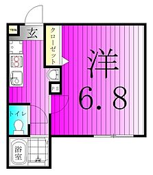 chapter KASHIWA （チャプター柏） 2階1Kの間取り