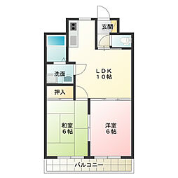 ハイランドパレス 2LDKの間取図画像
