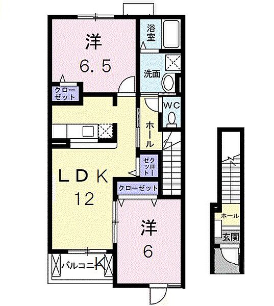 グランシャリオ 203｜栃木県栃木市藤岡町藤岡(賃貸アパート2LDK・2階・58.86㎡)の写真 その2