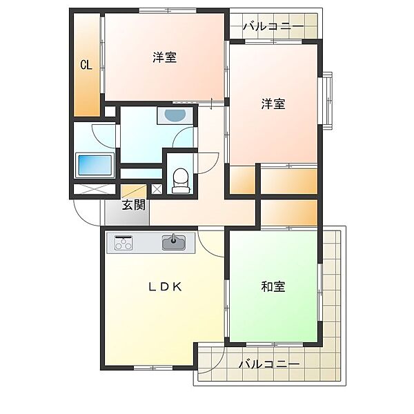 小山駅南ハイツ 306｜栃木県小山市駅南町３丁目(賃貸マンション3LDK・3階・81.40㎡)の写真 その2