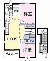 プリマベーラB 201 ｜ 栃木県佐野市植下町512-2（賃貸アパート2LDK・2階・51.67㎡） その2