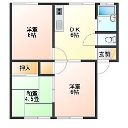 553ハイツ1 3DKの間取図画像
